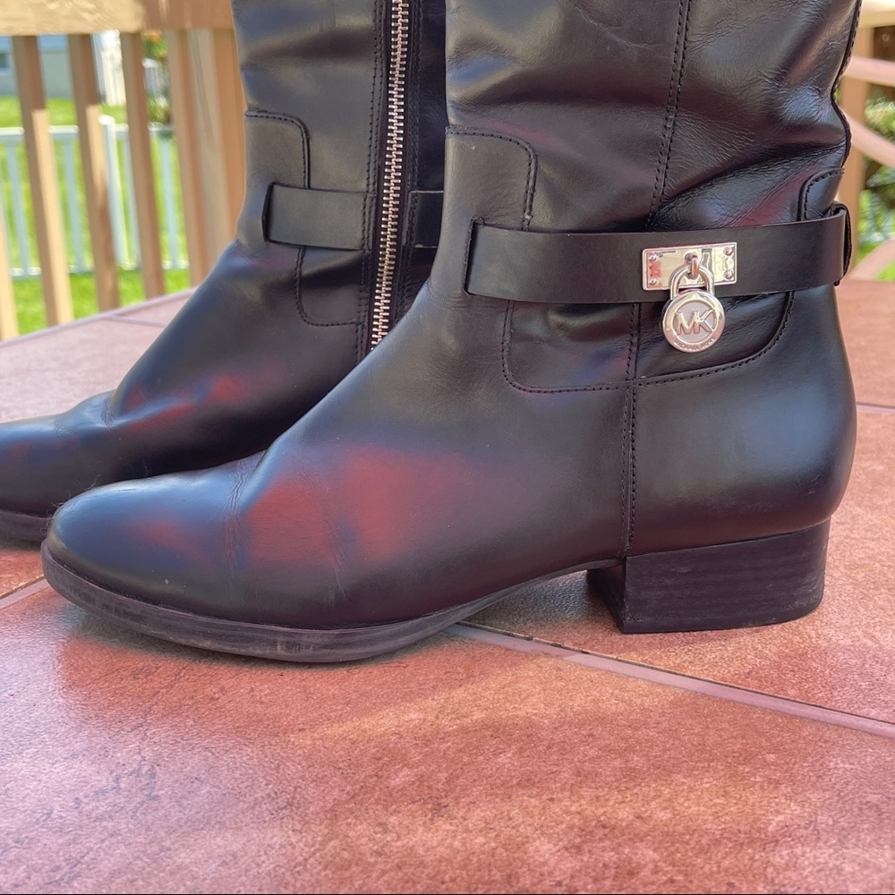 MICHAEL Michael Kors Women's Preston Leather Tall Riding Boots - Black Size 8.5M - Picture 2 of 9